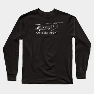 CH-46 Sea Knight Tandem-rotor Transport Helicopter Long Sleeve T-Shirt